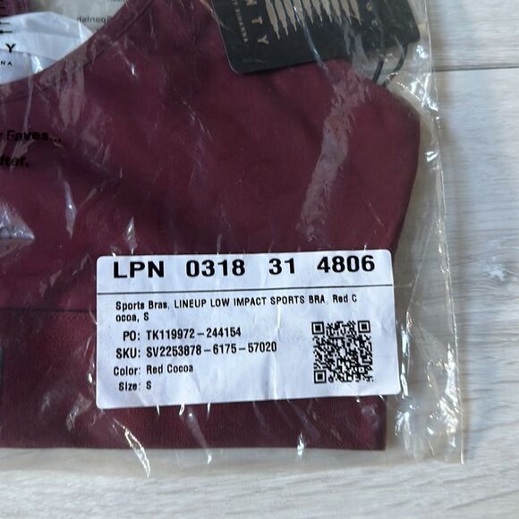 Savage X Fenty Women's Lineup‎ Low-Impact Sports Bra Red Cocoa SZ S NWT IN PKG - Picture 5 of 6